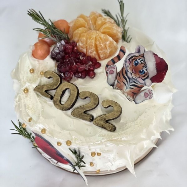 Торт новогодний с тигрёнком 2022